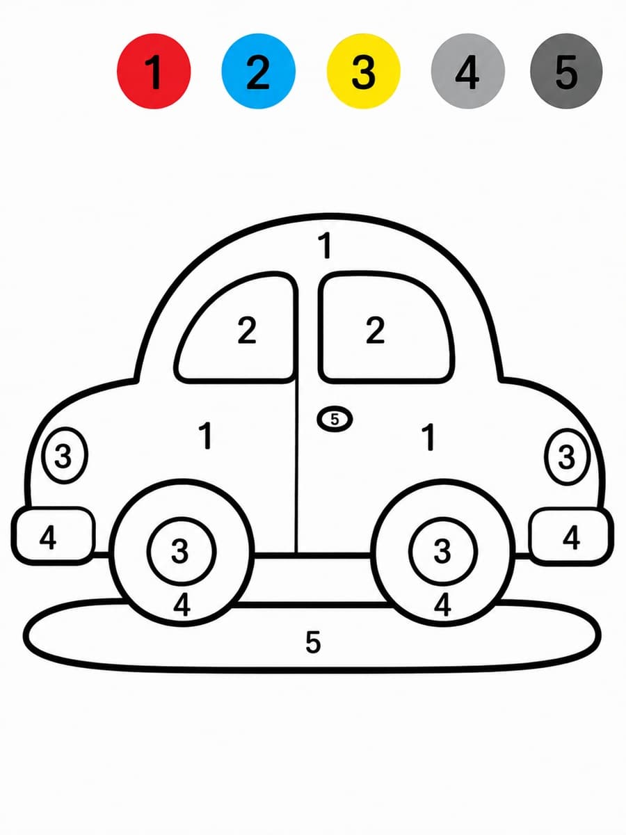 Coloriage magique maternelle voiture