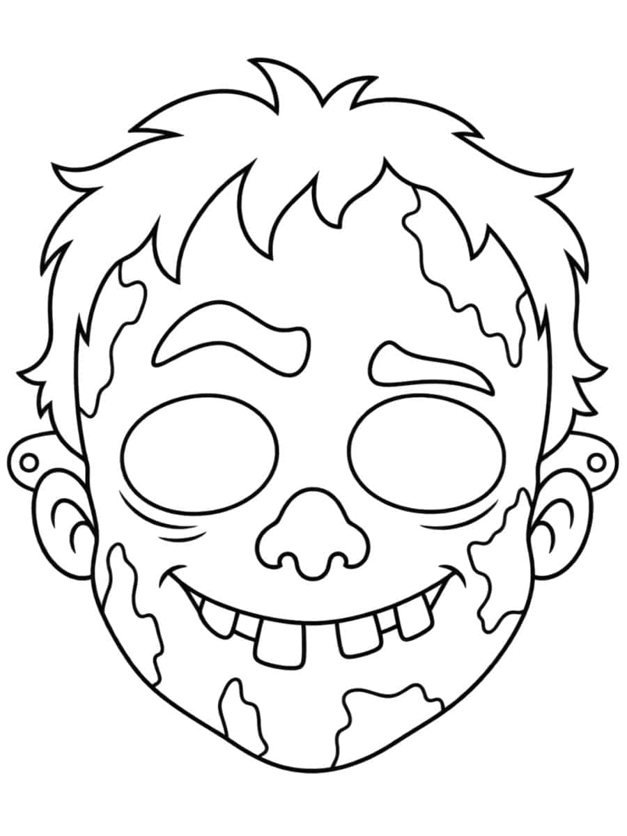 Coloriage masque de zombie