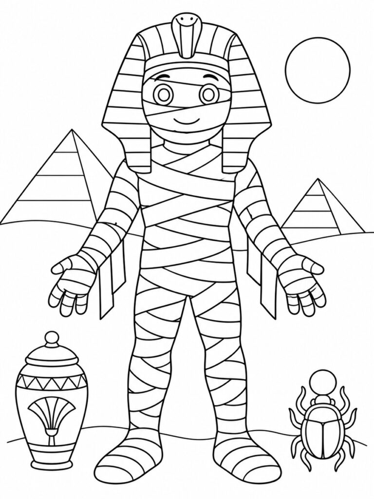 Momie égyptienne Coloriage momie égyptienne