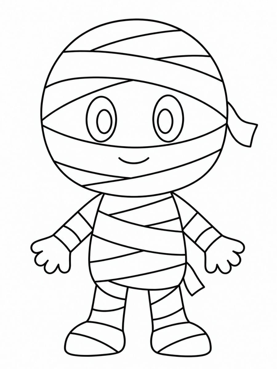Coloriage momie facile