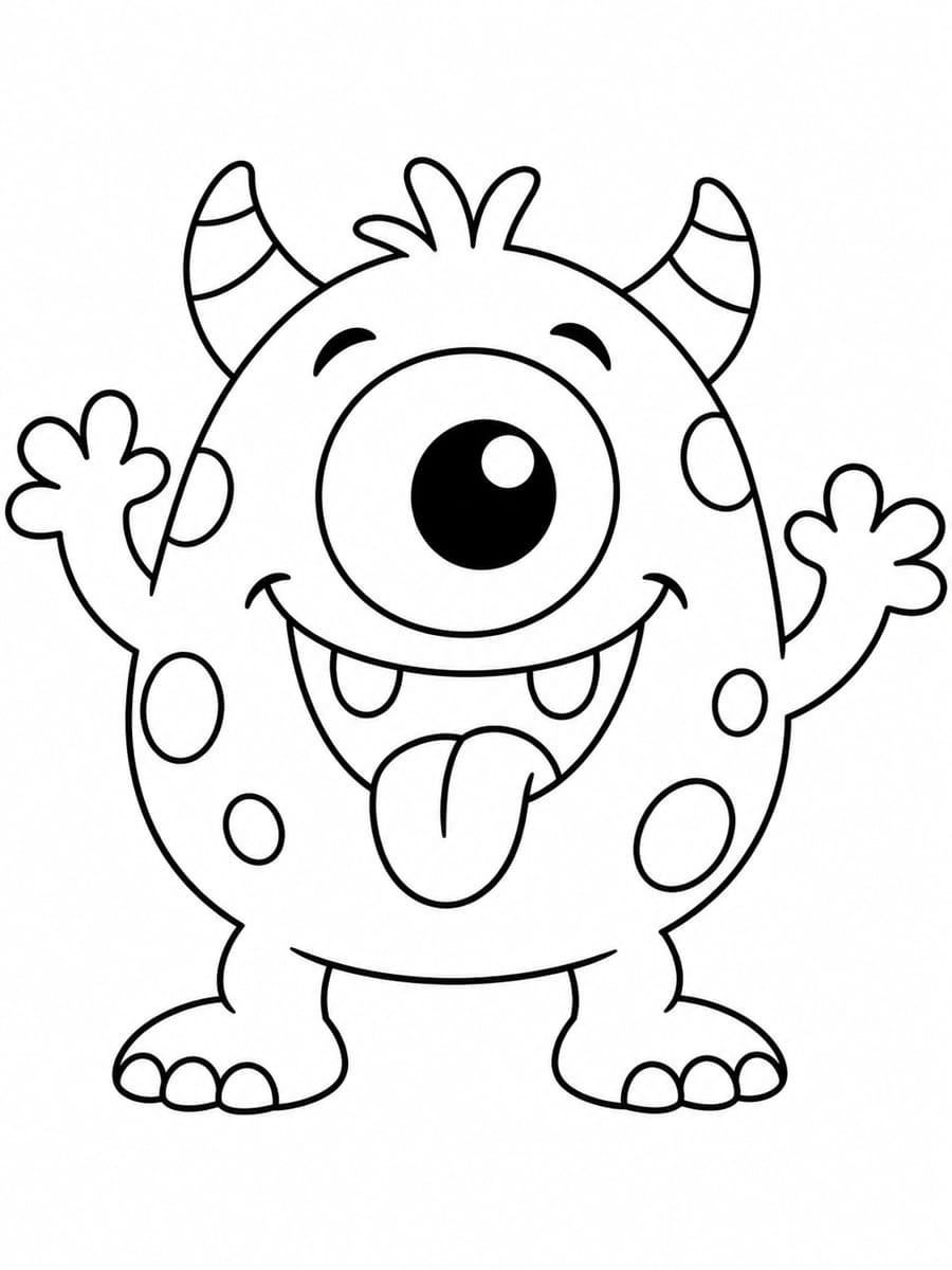 Coloriage monstre à 1 œil