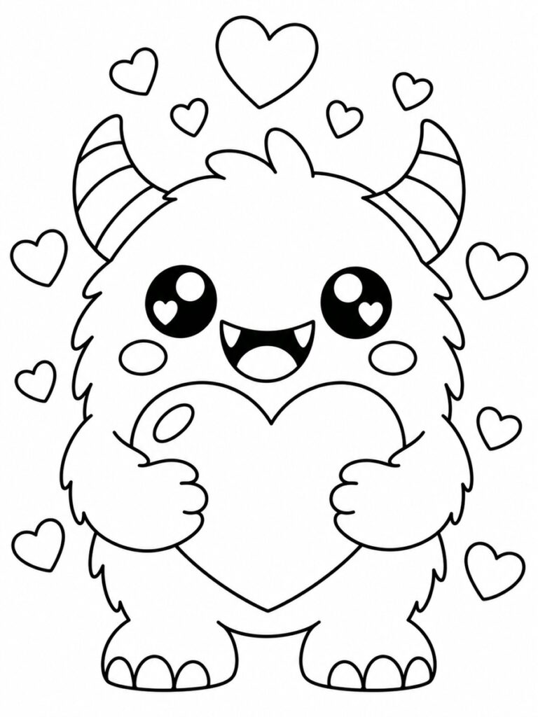 Coloriage monstre amoureux