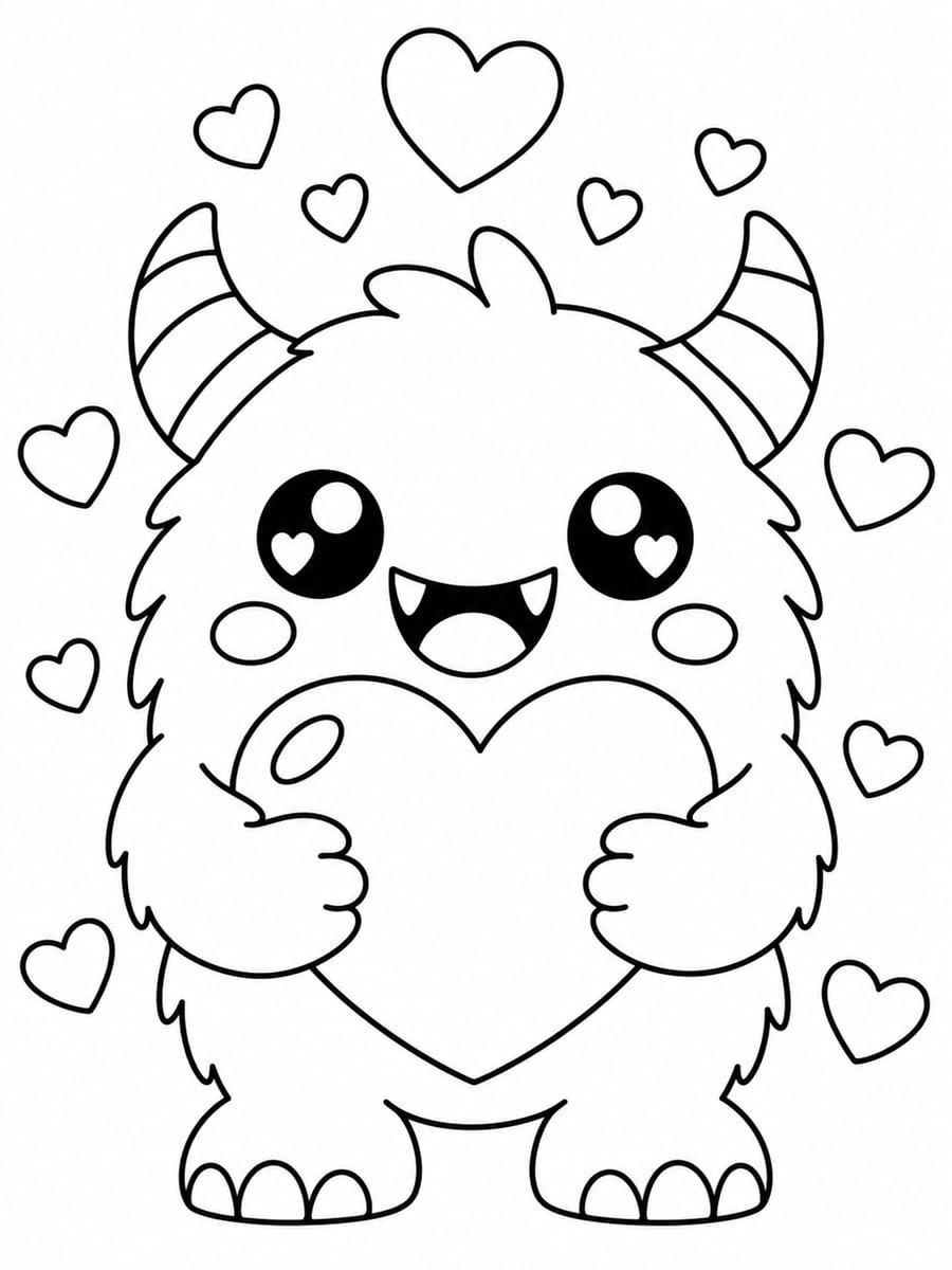 Coloriage monstre amoureux