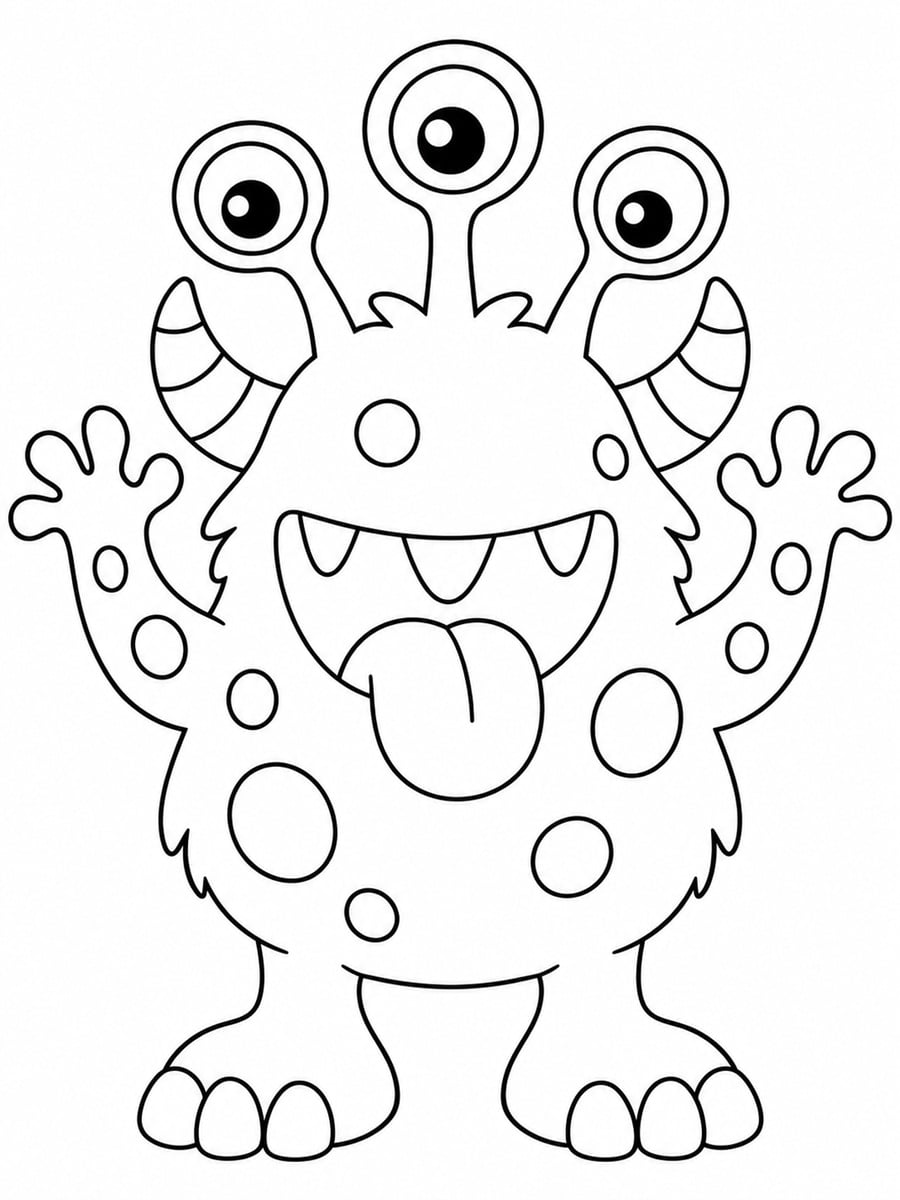 Coloriage monstre bizarre