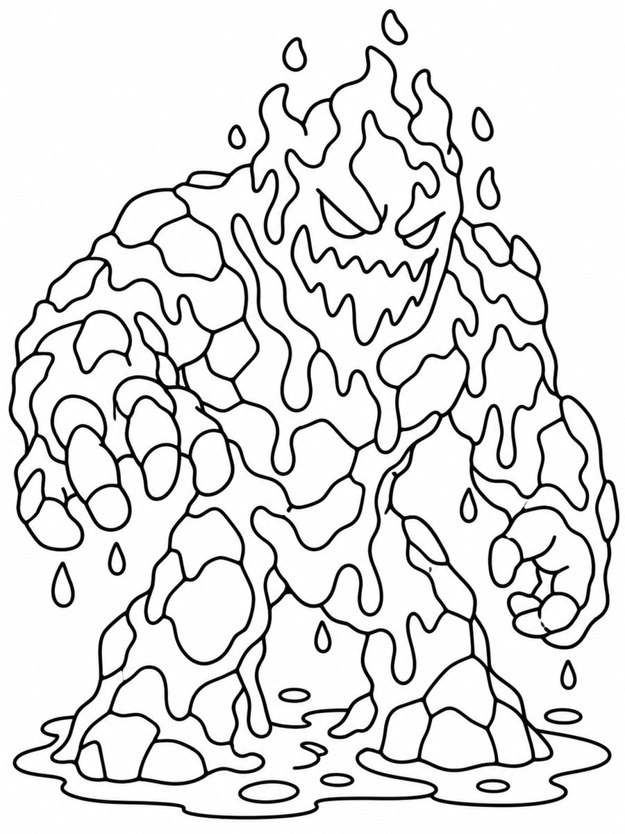 Coloriage monstre de lave