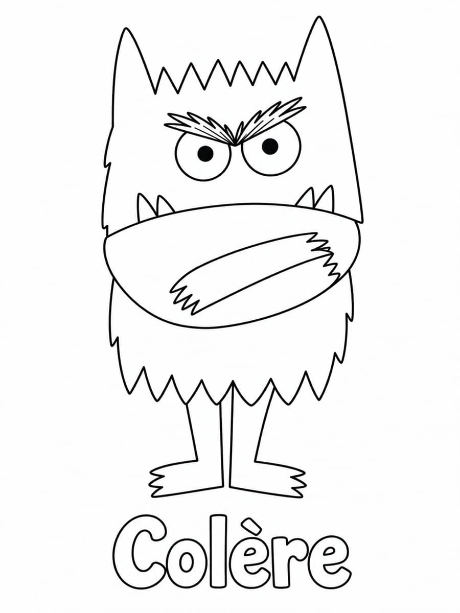 Coloriage monstre des émotions colère