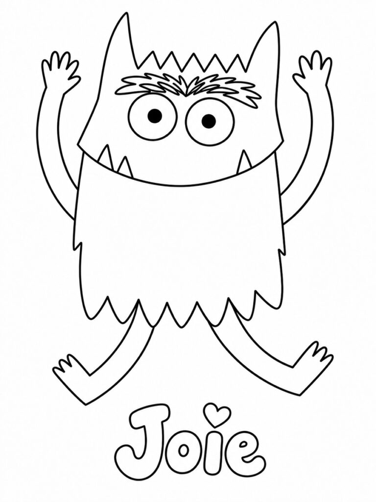 Monstre des émotions "joie" Coloriage monstre des émotions joie