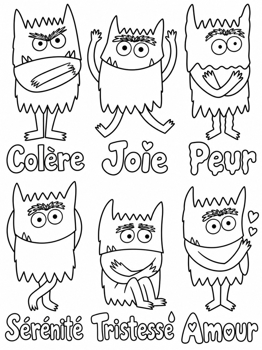 Coloriage monstre des émotions
