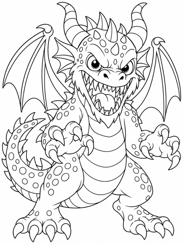 Monstre dragon Coloriage monstre dragon