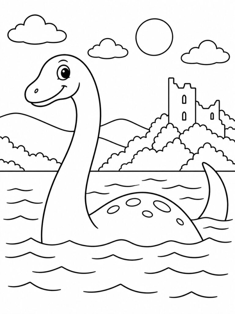 Coloriage monstre du Loch Ness