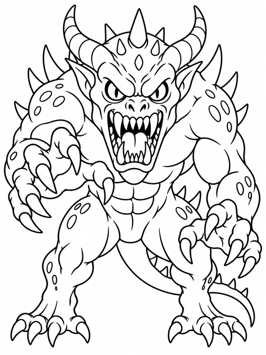 Coloriage monstre effrayant