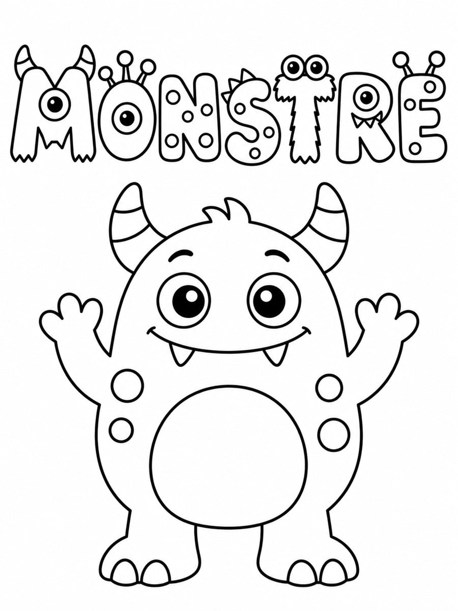 Coloriage monstre facile