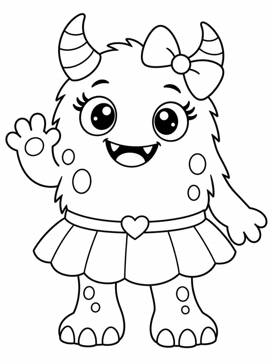 Coloriage monstre fille