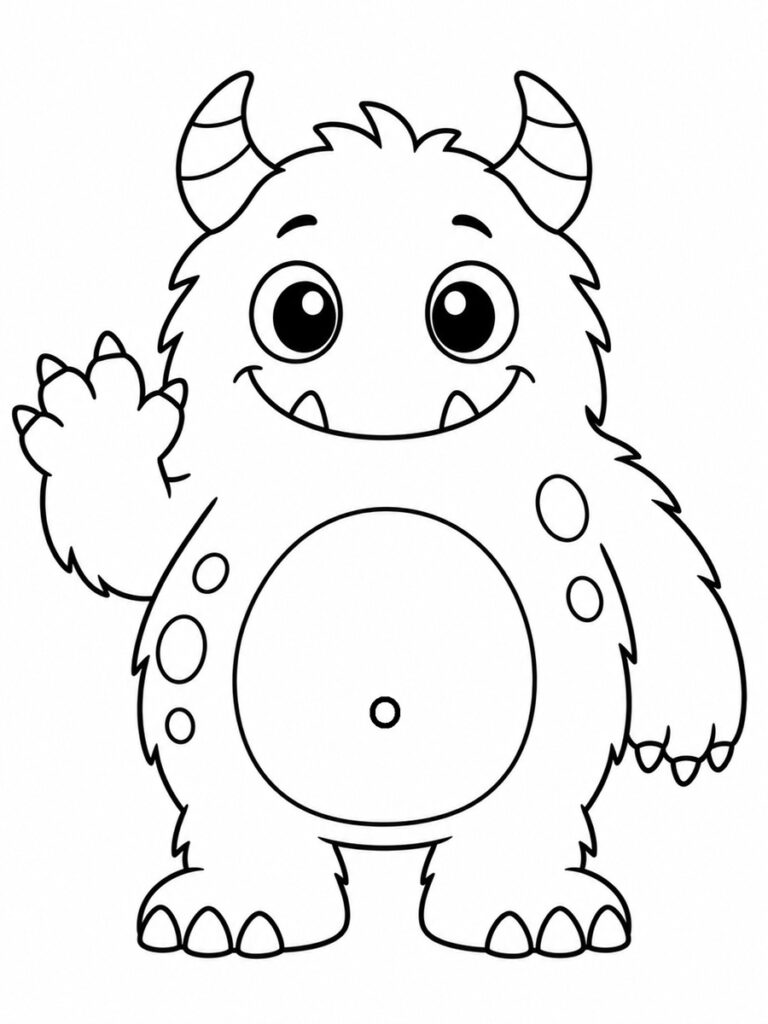 Monstre gentil Coloriage monstre gentil