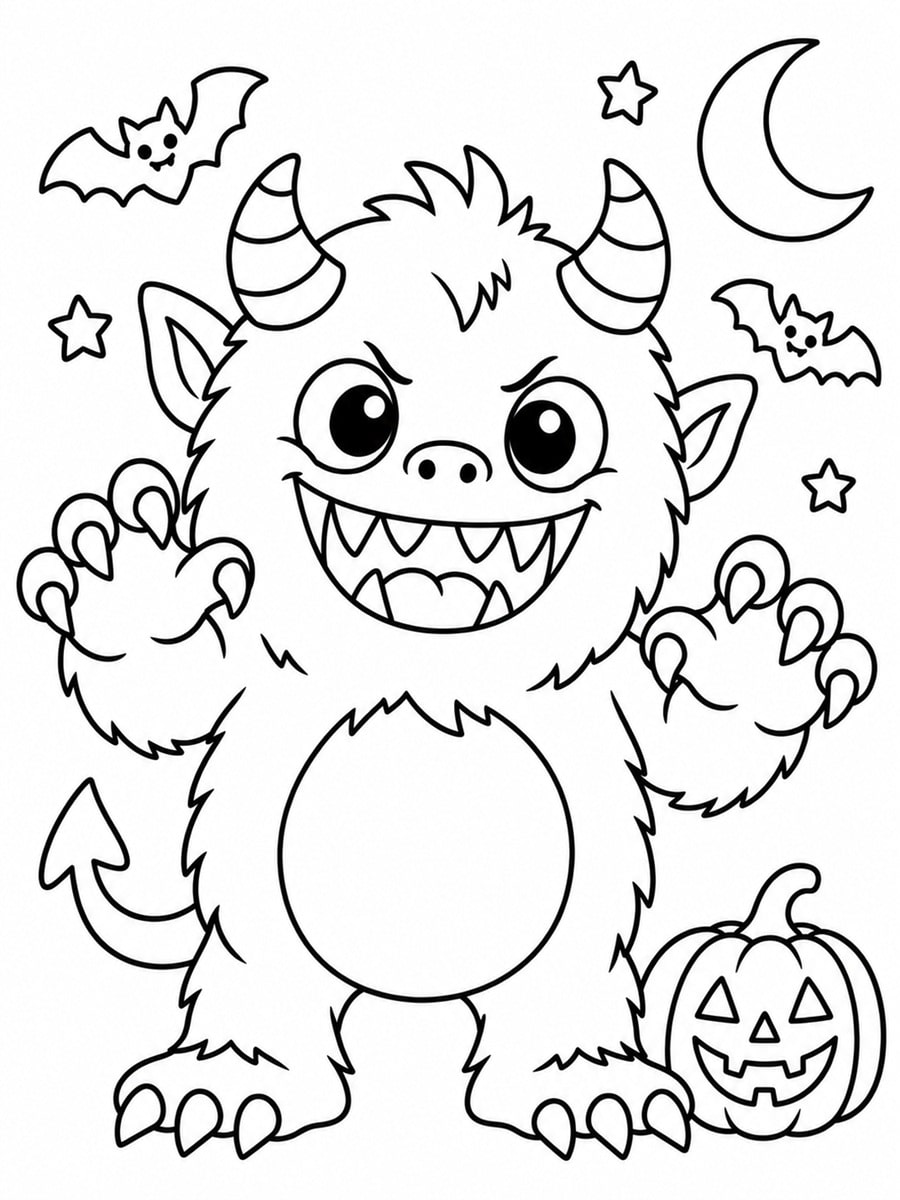 Coloriage monstre Halloween