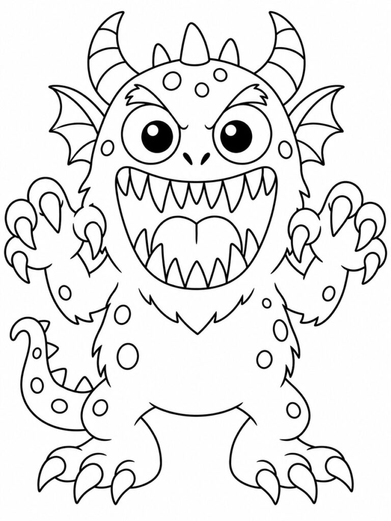 Monstre horreur Coloriage monstre horreur