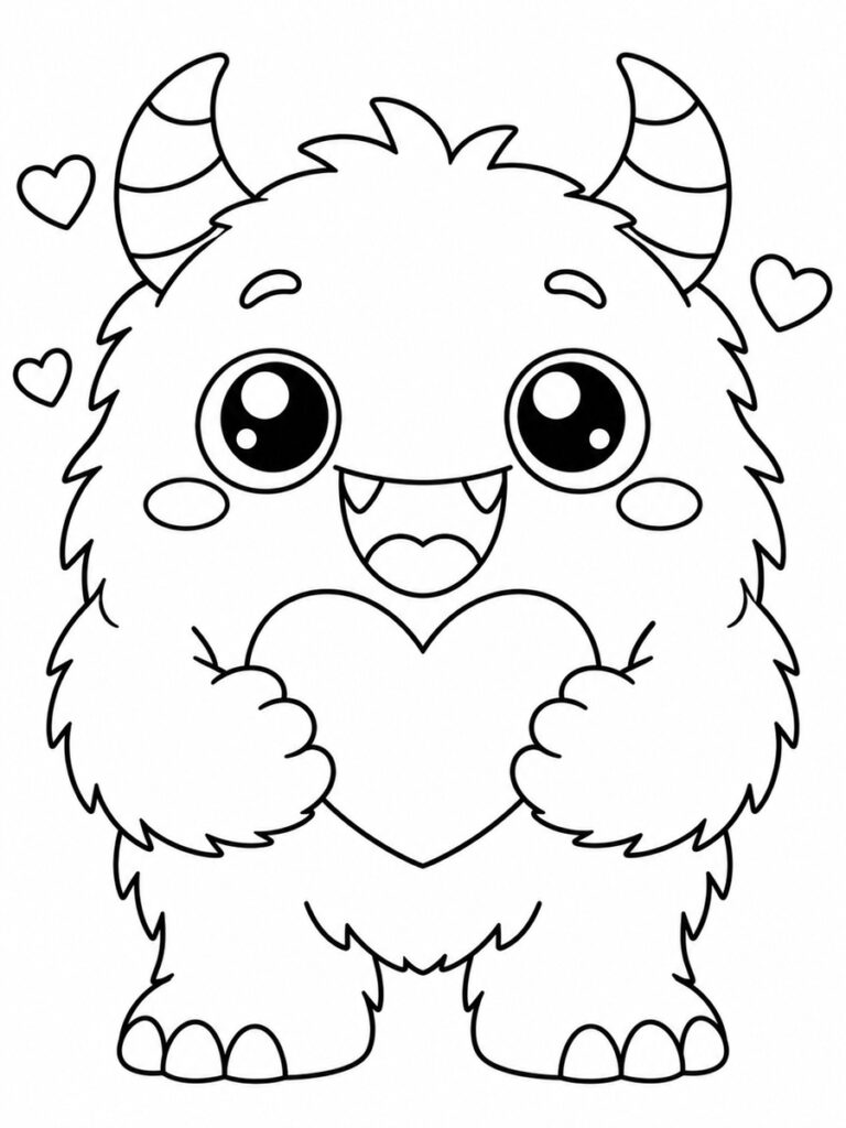 Monstre kawaii Coloriage monstre kawaii