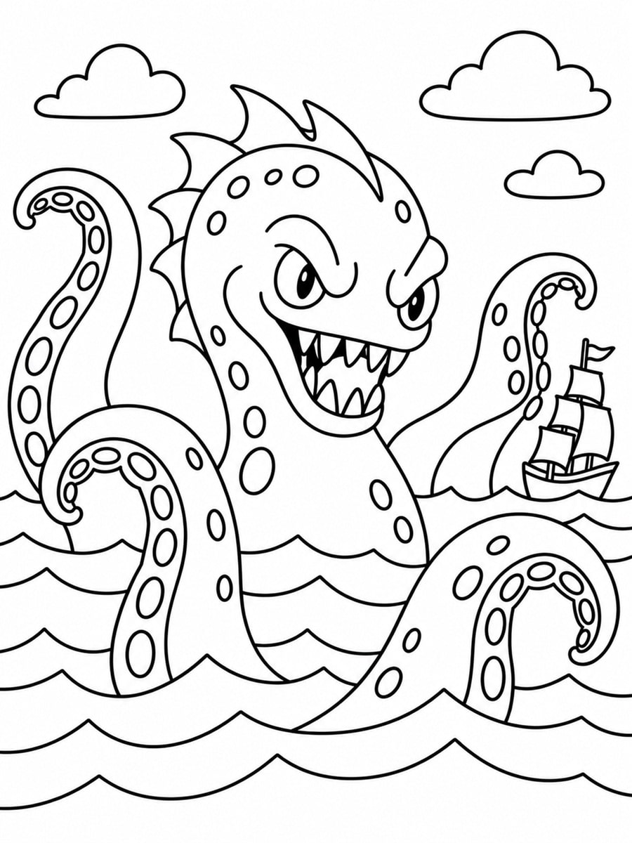 Coloriage monstre marin