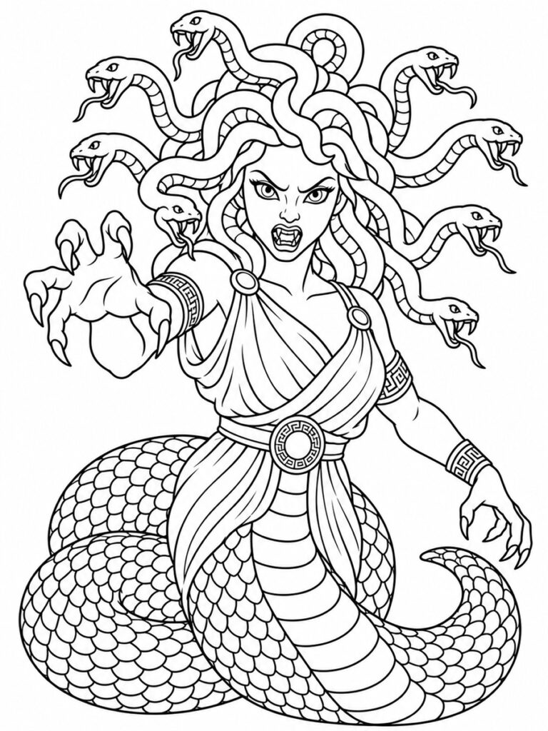 Monstre mythologie grecque Coloriage monstre mythologie grecque