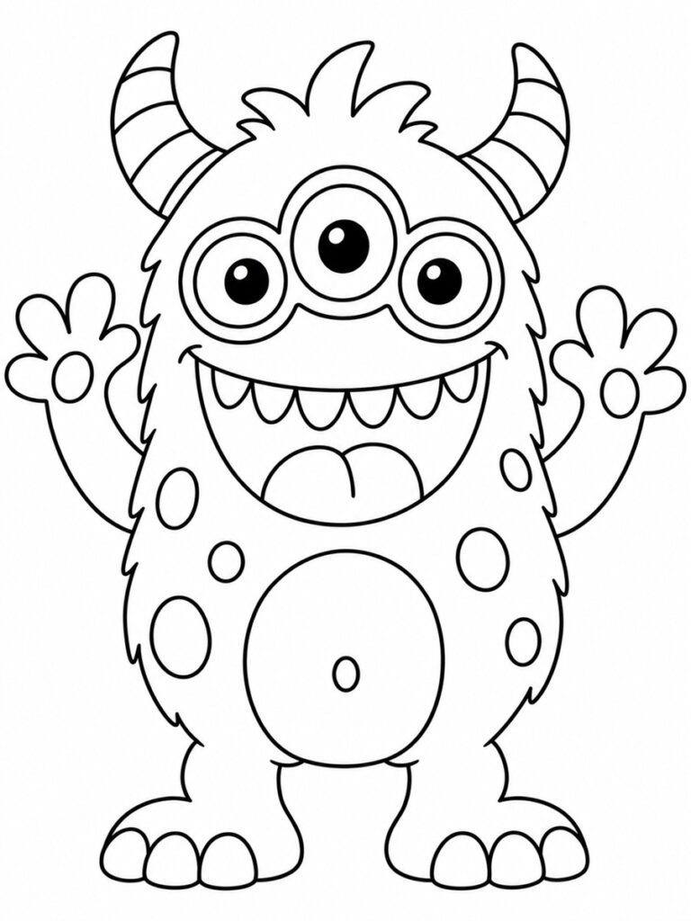 Monstre rigolo Coloriage monstre rigolo