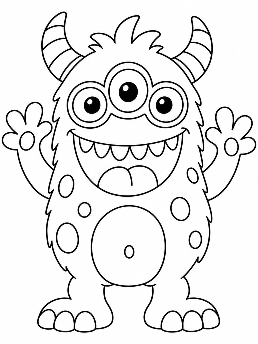 Coloriage monstre rigolo