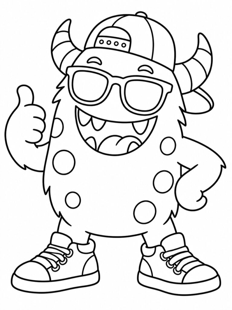 Monstre stylé Coloriage monstre stylé