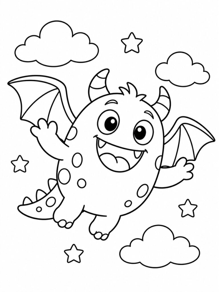 Monstre volant Coloriage monstre volant