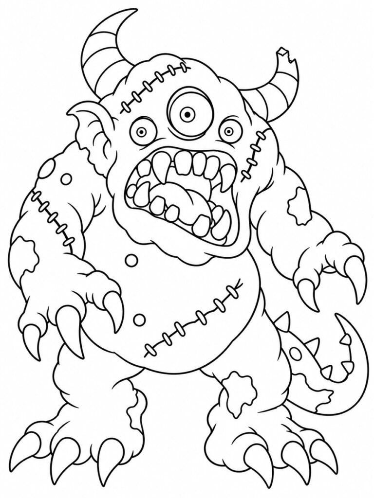 Coloriage monstre zombie