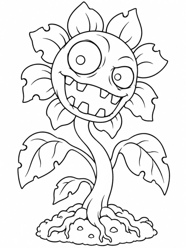 Coloriage plante zombie