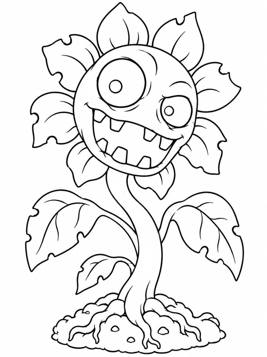 Coloriage plante zombie