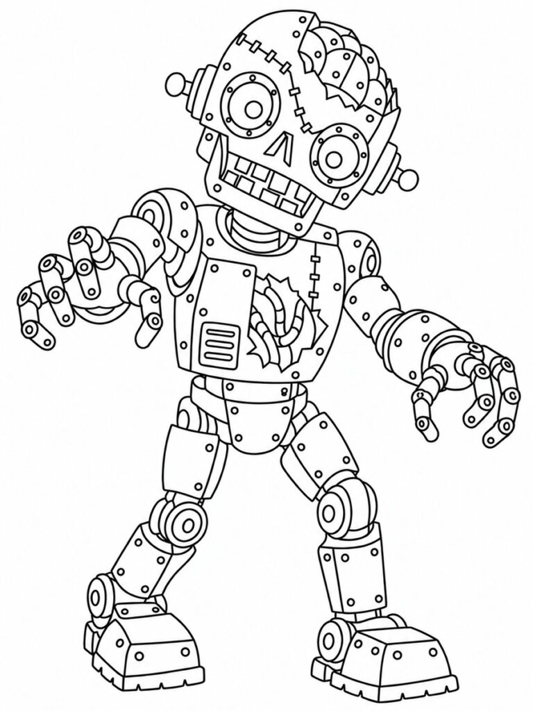 Robot zombie Coloriage robot zombie