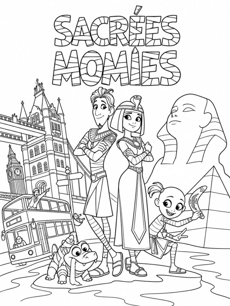 Coloriage Sacrées Momies