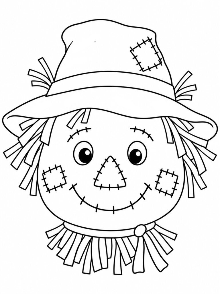 Tête d'épouvantail Coloriage tête d'épouvantail