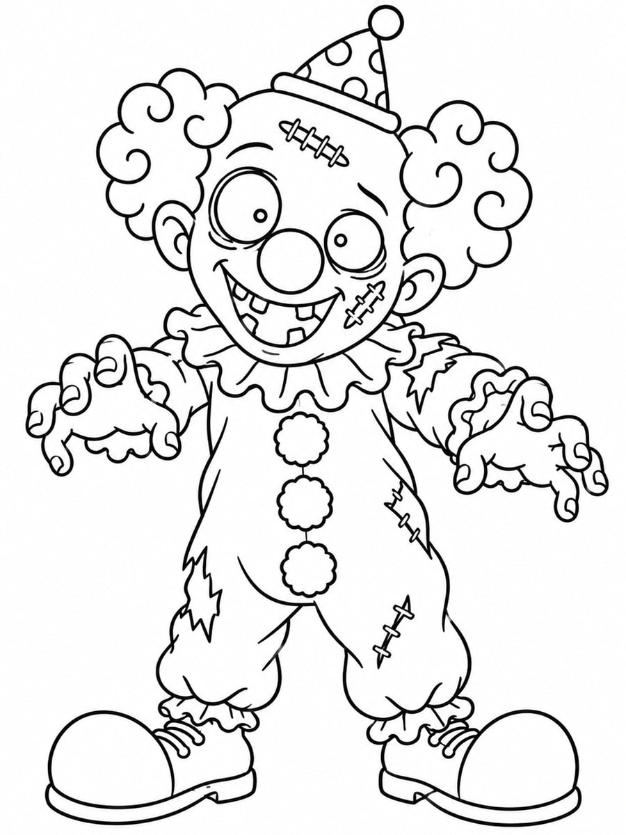 Coloriage zombie clown