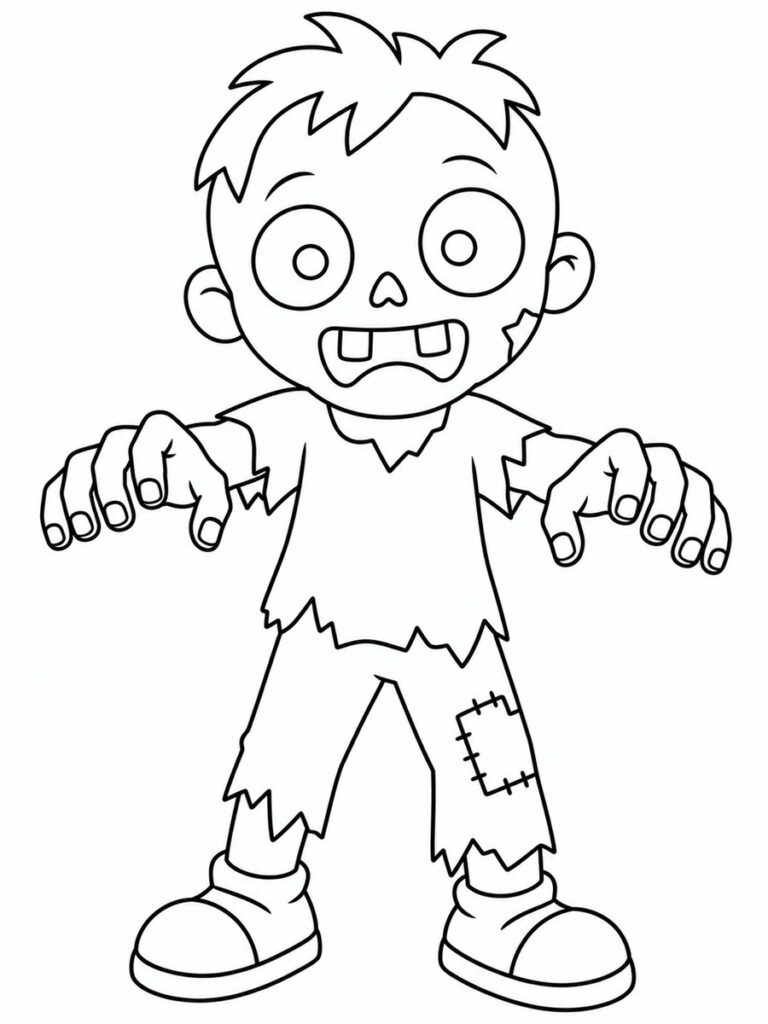 Coloriage zombie facile