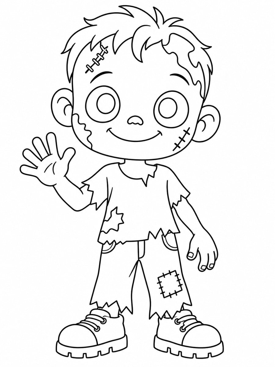 Coloriage zombie gentil