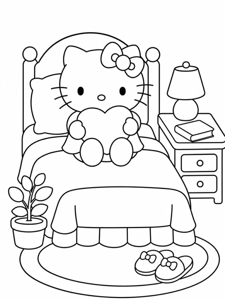 Coloriage cosy Hello Kitty