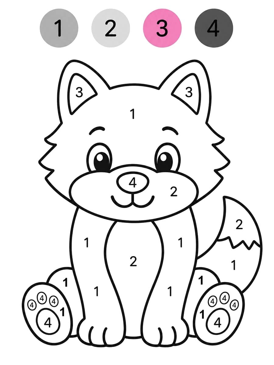 Coloriage magique maternelle loup