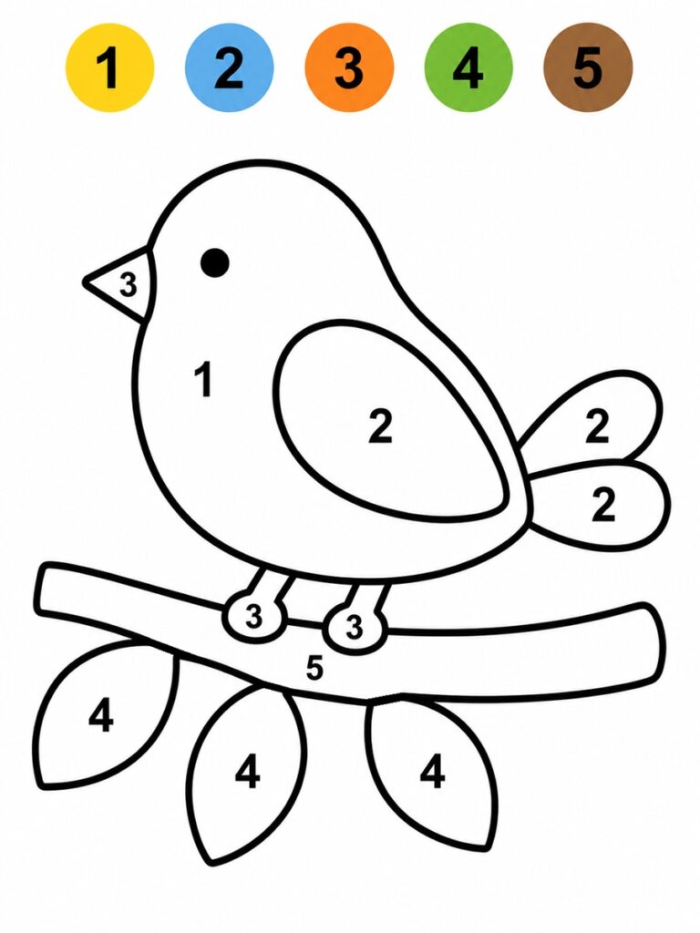 Oiseau magique maternelle Coloriage magique maternelle oiseau