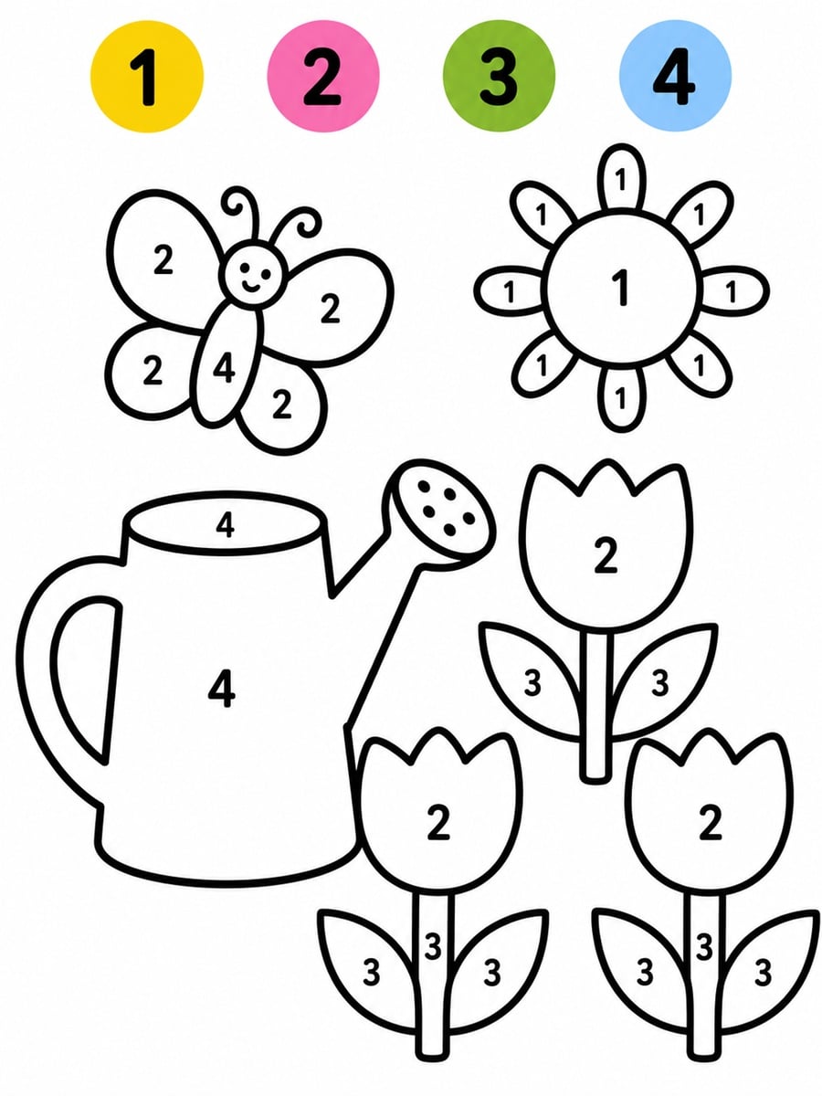 Coloriage magique maternelle printemps