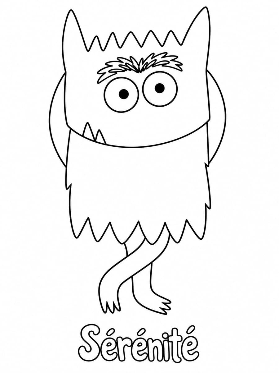 Coloriage monstre des émotions sérénité