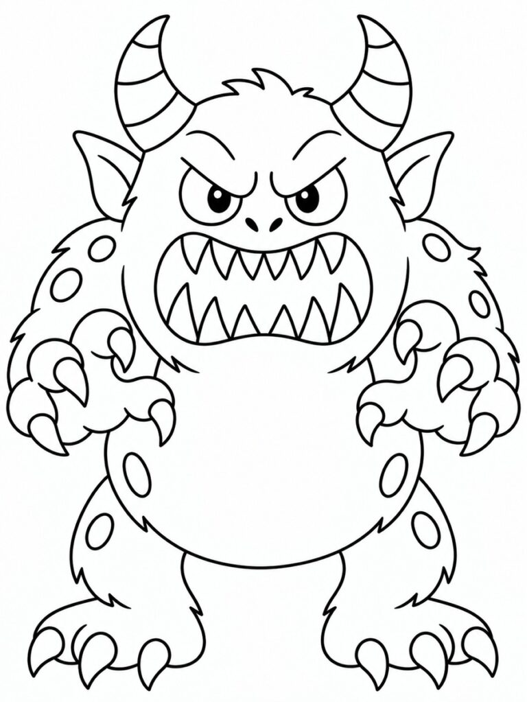 Monstre méchant Coloriage monstre méchant