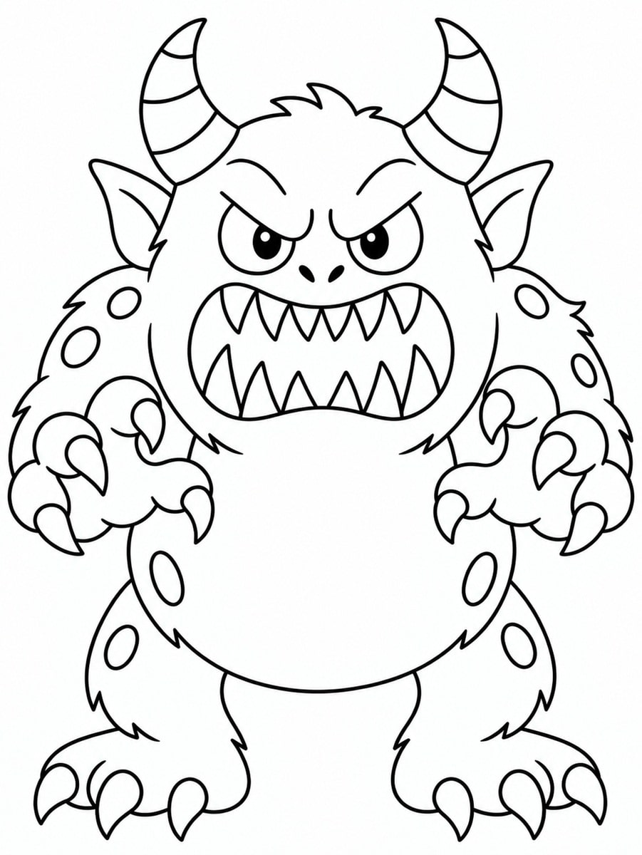 Coloriage monstre méchant