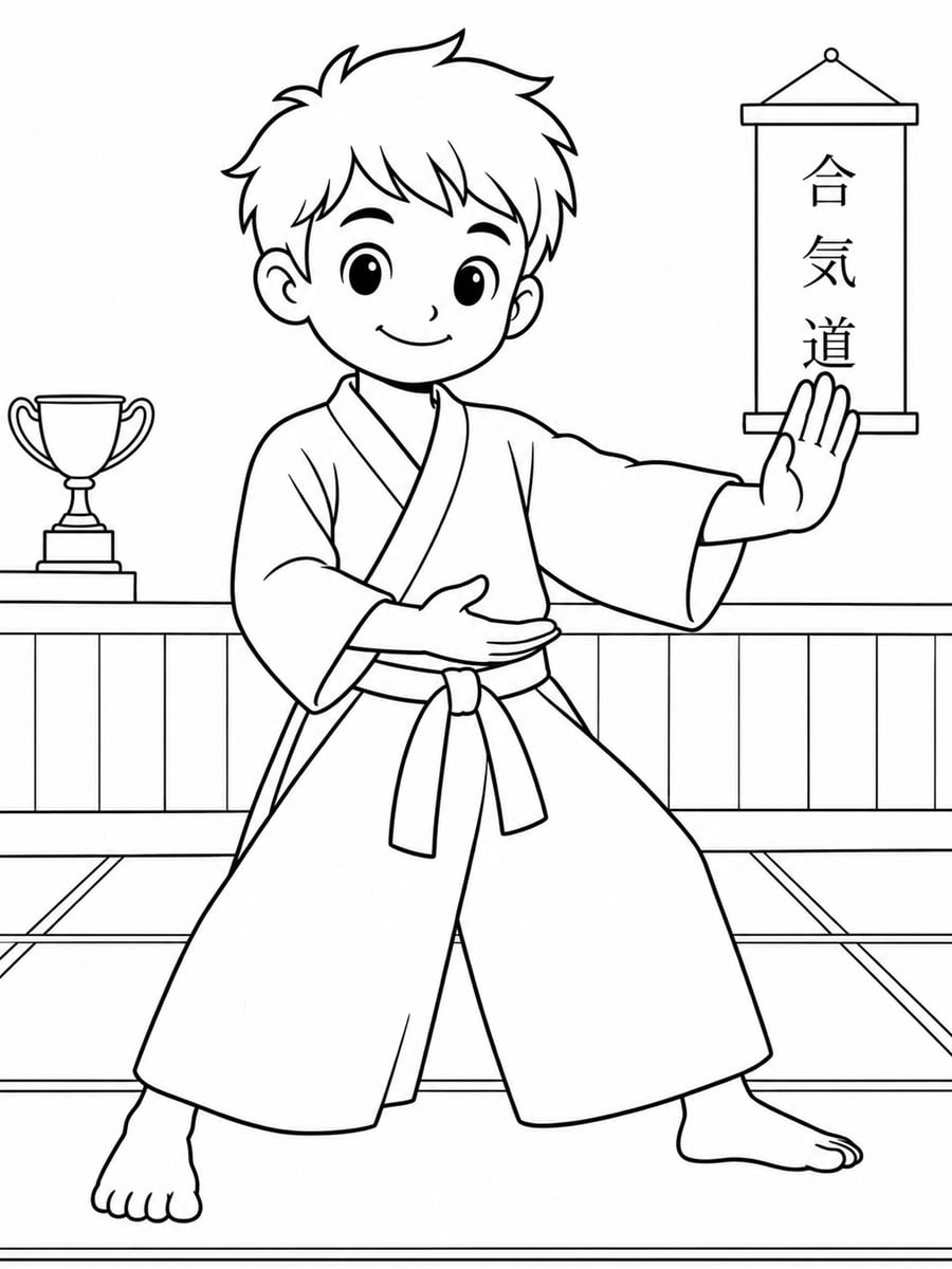 Coloriage aïkido