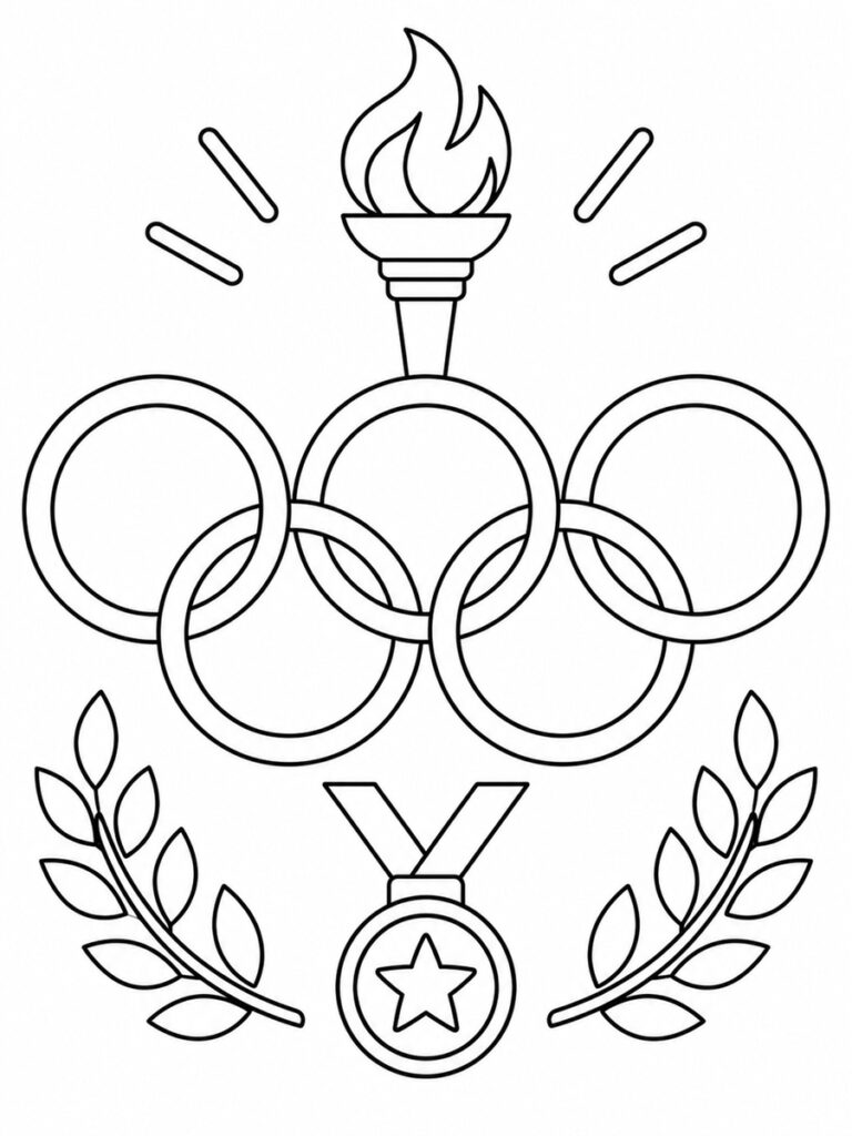 Coloriage anneaux Jeux olympiques