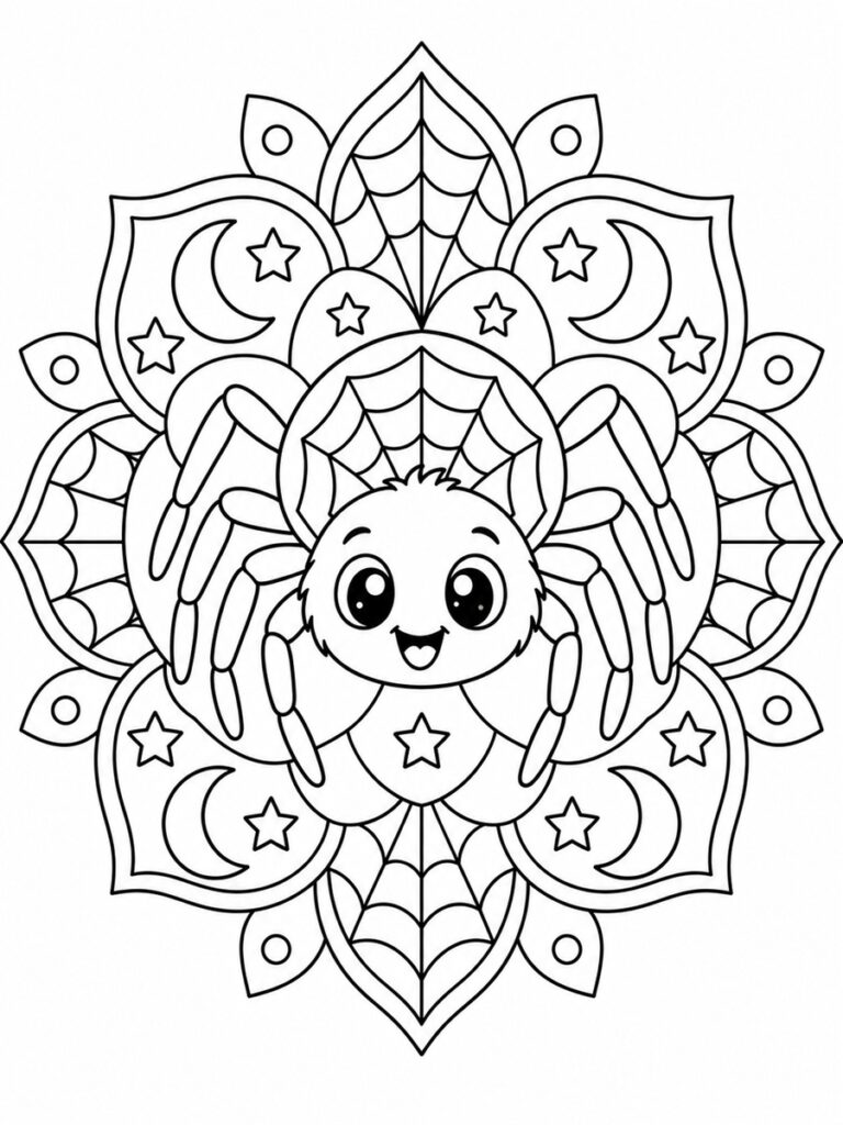 Araignée mandala Coloriage araignée mandala