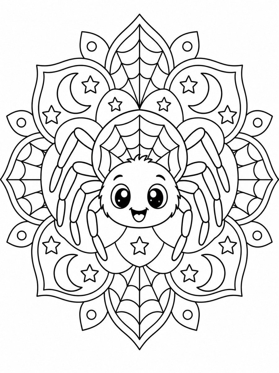 Coloriage araignée mandala