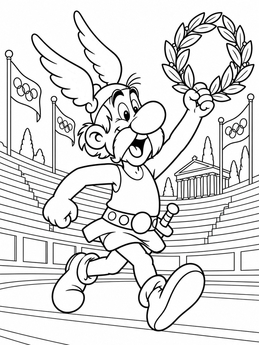 Coloriage Astérix aux Jeux olympiques