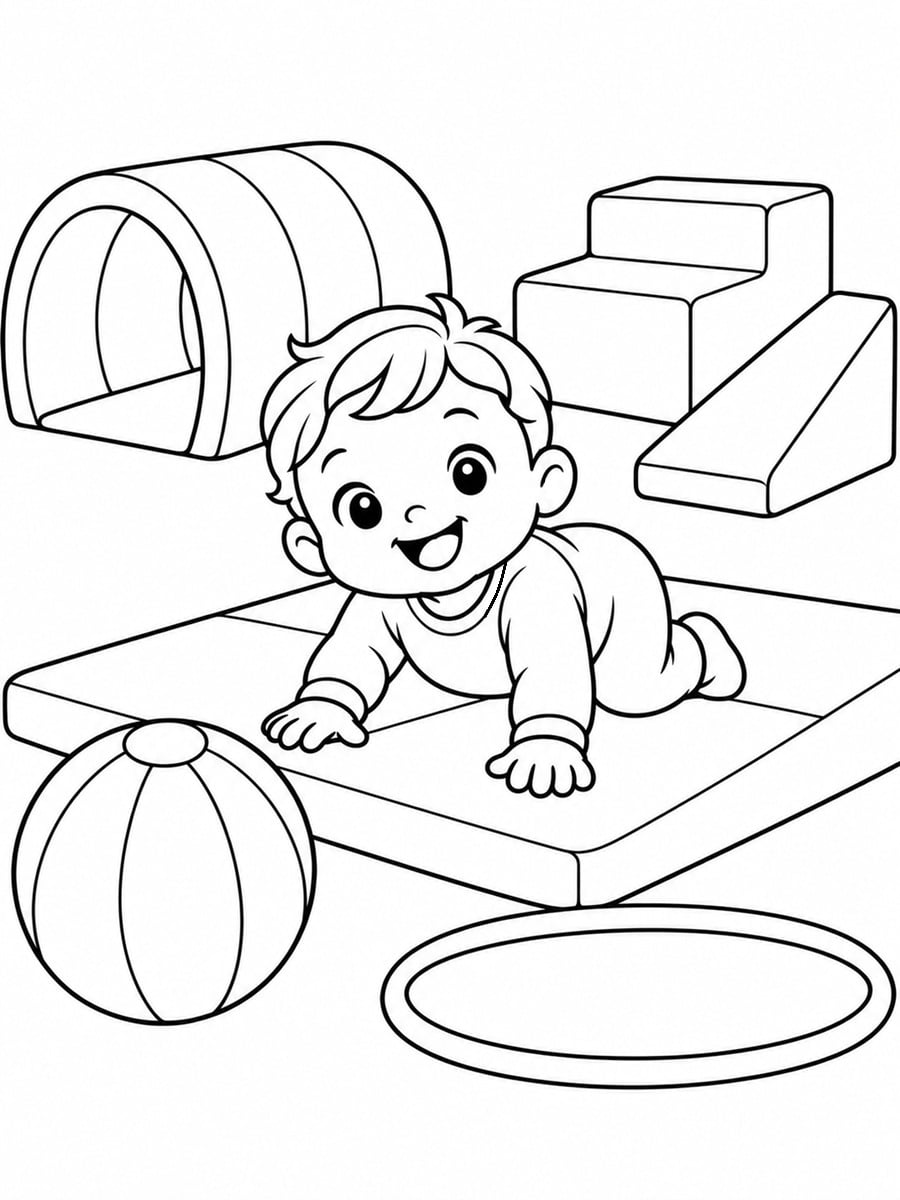 Coloriage baby gym