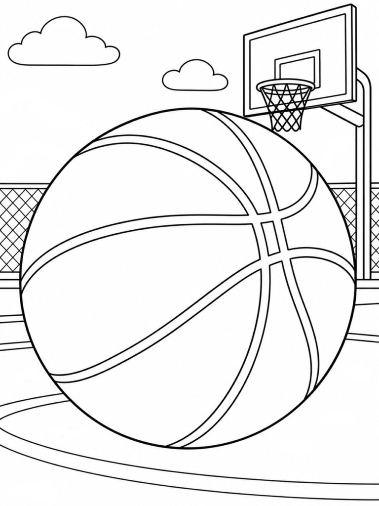 Coloriage ballon de basket